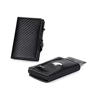Bagsplaza custom metal wallet credit card holder sublimation airtag pu leather case