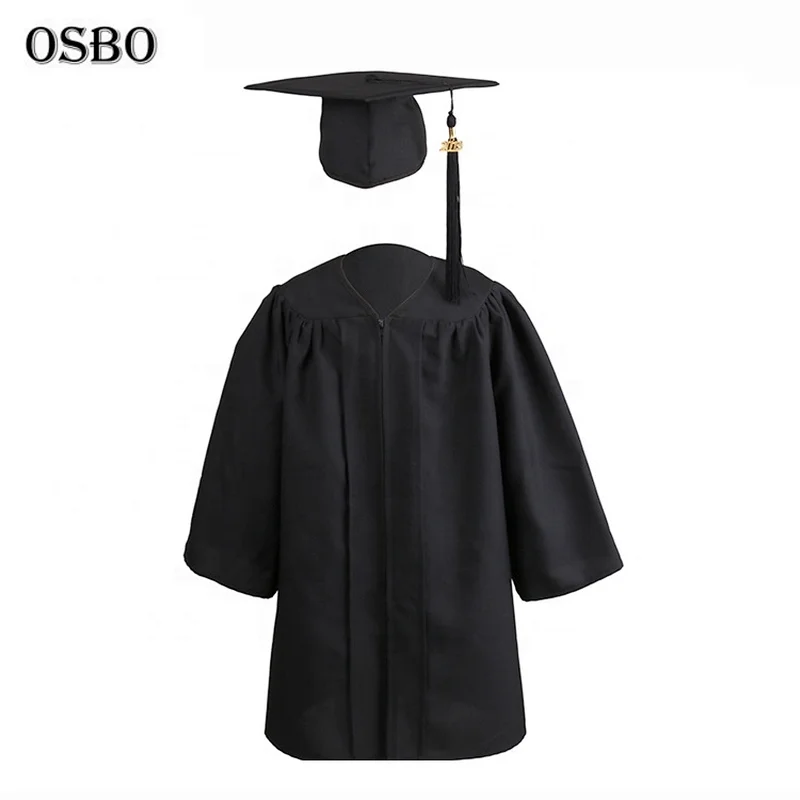 2019 Black Children hot sell graduation gown set with cap