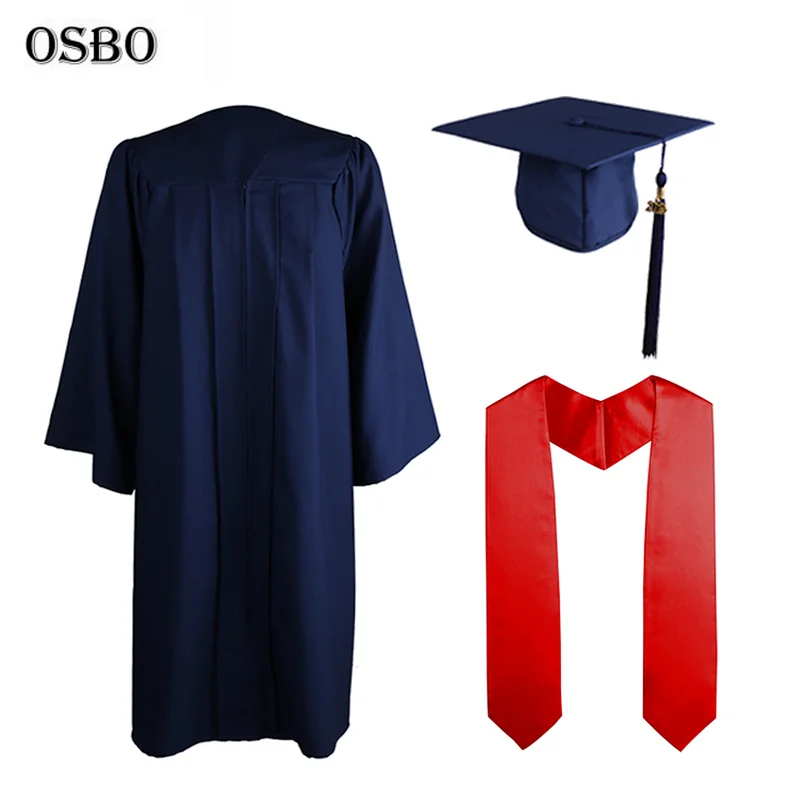 Custom Made Hot Style Custom Wholesale Adult Graduation Gown and Cords