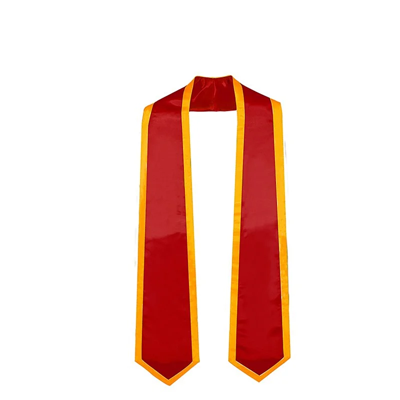 High Quantity Golden With Red  Graduation stole and Sash for adult