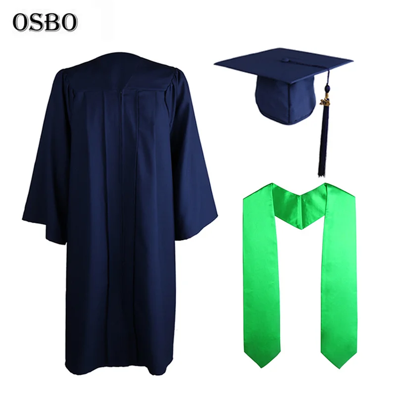 Custom Made Hot Style Custom Wholesale Adult Graduation Gown and Cords