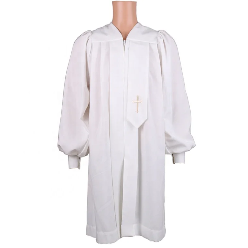 wholesale cheap white clergy robes /choir robe/ church gown