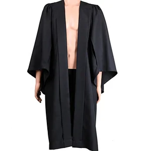 UK Plain adult  black matte Bachelor Graduation Gown With Mortarboard Foldable
