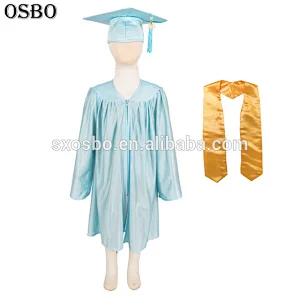 Wholesale customized shiny polyester graduation gown for student