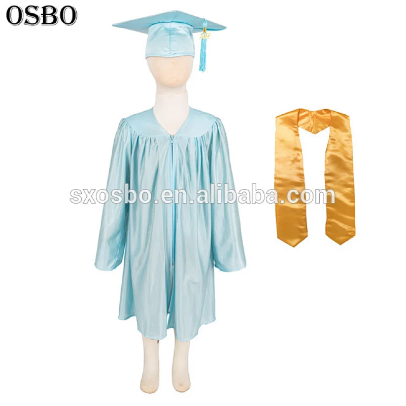 Wholesale customized shiny polyester graduation gown for student