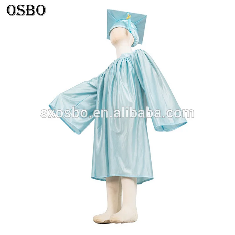Wholesale customized shiny polyester graduation gown for student