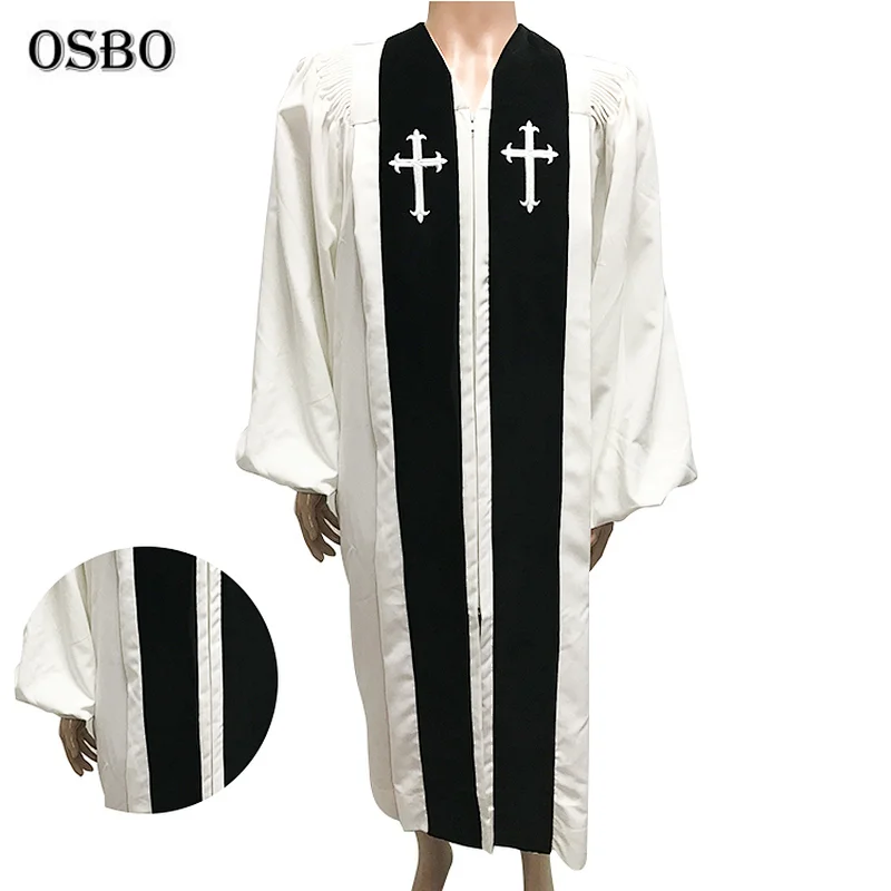 High Quality Custom White best popular choir robe/ church gown