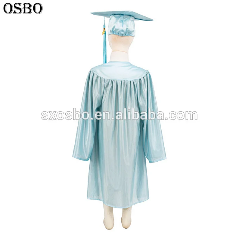 Wholesale customized shiny polyester graduation gown for student
