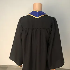High Quality University Graduation Embroidery Slanted stole sash with trim