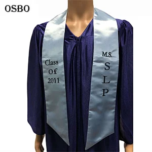 Customized Plain Graduation Promotional Honor Stole With Slanted End