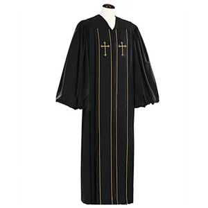 Wholesale Custom black Church Choir Priest Gown Uniform