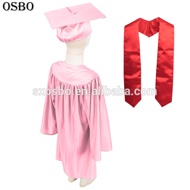 GetUSCart- Foaincore 2023 Year Preschool and Kindergarten Graduation Gown  Cap Tassel Set with 2023 Charm Printed Stole for Kid Grad Gift (Pink, 27)
