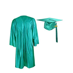 Children Customized Forest Green Shiny Graduation Gown Cap