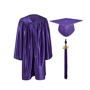 Kindergarten Graduation Cap and Gown Shiny Purple