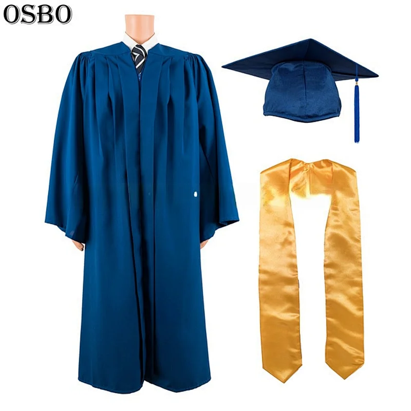 New Fashion 100% Polyester Graduation Gown With Cap