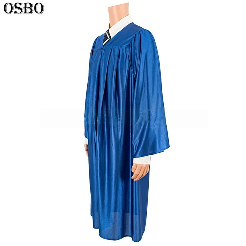factory direct sale Wholesale customized graduation gown shiny polyester for student