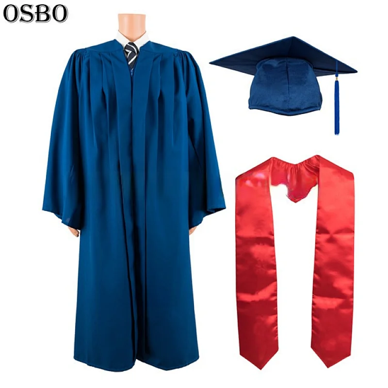 New Fashion 100% Polyester Graduation Gown With Cap