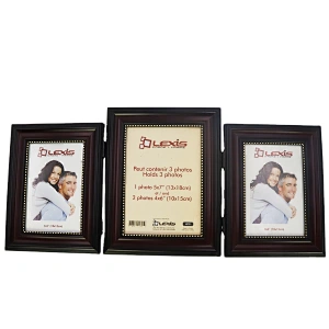 Tabletop PS Photo Frame 4x6 5x7 Hinged Threefold Picture Personalised Photo Frames,Glass Front,Fit for Stands Vertical