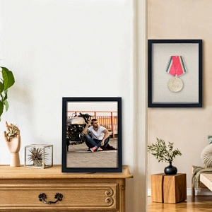 Bulk Christmas gift decoration picture frame standing photo frame deep wooden box display frame