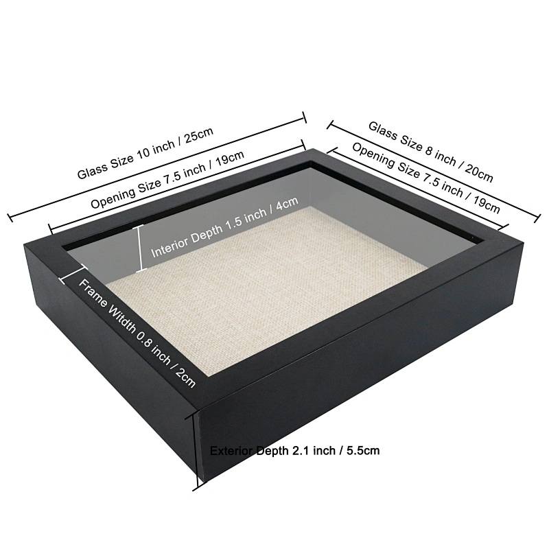 high quality deep wooden photo box frame home decor decoration picture frame standing photo frame with medal awards