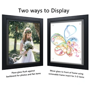 high quality deep wooden photo box frame home decor decoration picture frame standing photo frame with medal awards
