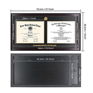 A4  Double Certificates Diplomas Documents Frame With or Without School/Company Seal Medal&Embossed Name