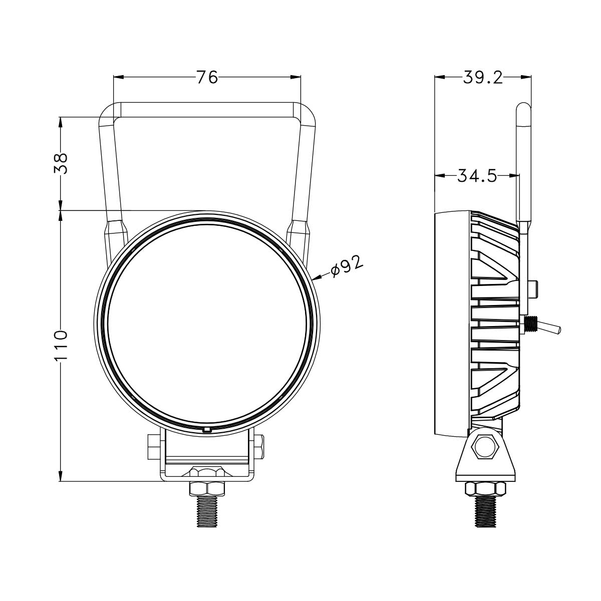 high quality LED work light for heavy duty