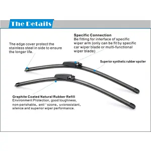 BOSOKO AC52 Soft Wiper Blade FOR Audi A6 A4