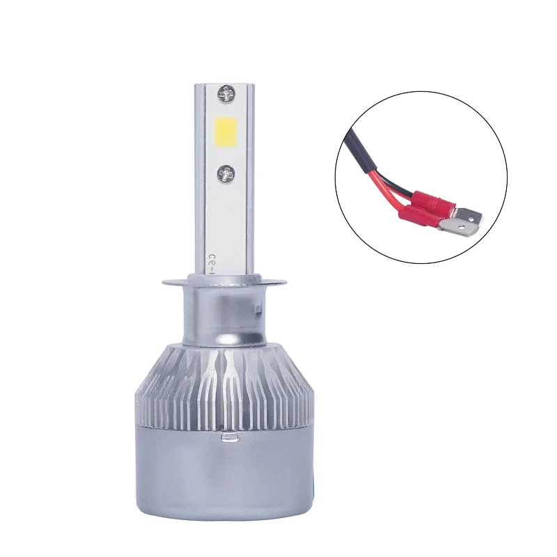 Farol LED branco BSOKO C6 H1 para carro