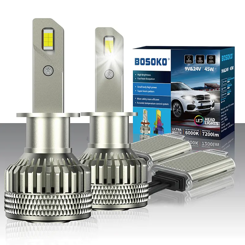 BOSOKO 45W H1 Led Lights For Car with canbus
