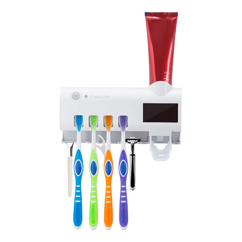 Multi-function toothbrush holder