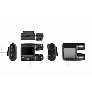 2.0インチデュアル1080pフロントおよび内部1080pカーdvr