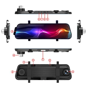 9.66 inch 720P with rear view mirror car camera