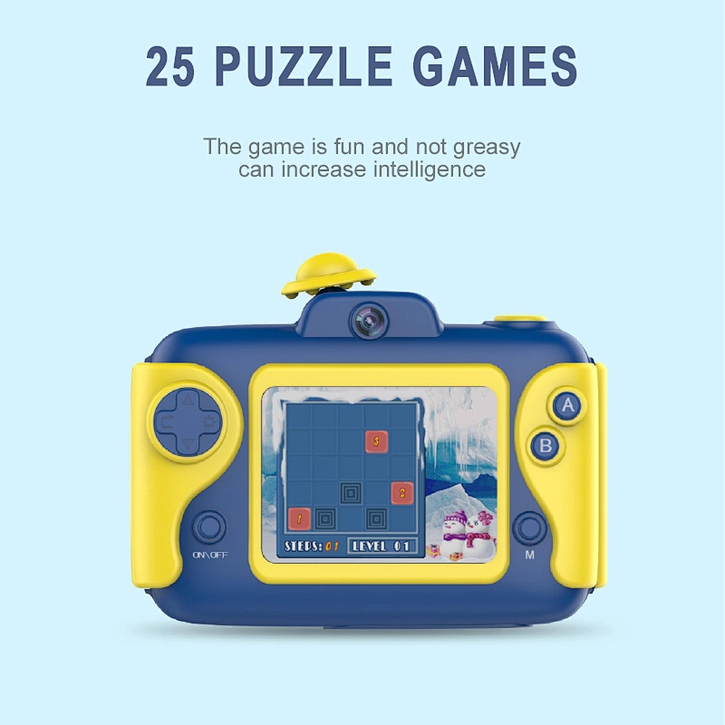 Mini-Doppelobjektiv 2,4-Zoll-Bildschirm Kinder Puzzle-Kamera
