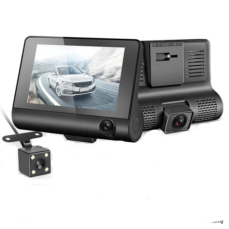 4,0-Zoll-FHD 1080P-Dash-Kamera mit drei Objektiven und Rückfahrkamera