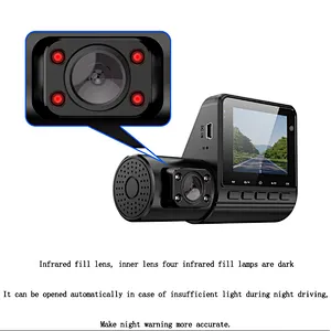 1080p Dashcam dual lens camera recording 2 in 1 driver fatigue alarm driving recorder