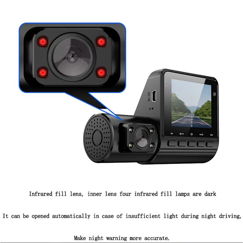 双镜头1080P防疲劳驾驶行车记录仪