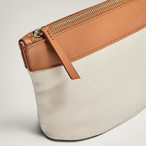 Canvas Cosmetic Pouch Bag with Zipper