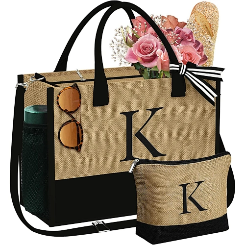 H&B Jute Shopping Bag - Designer Tote Bag | Trendy Bags | Shoulder Bag |  Fashionable Tote | Office Bags | Grocery Bag | Handbag | Jute Bag |  Reusable