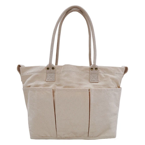 canvas tote with interior pockets