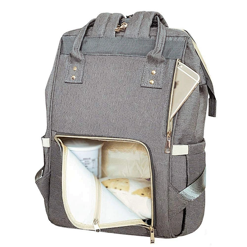 grey diaper bag backpack