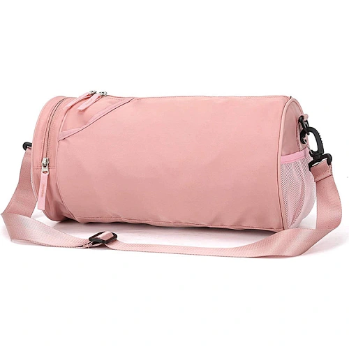 pink duffle bag