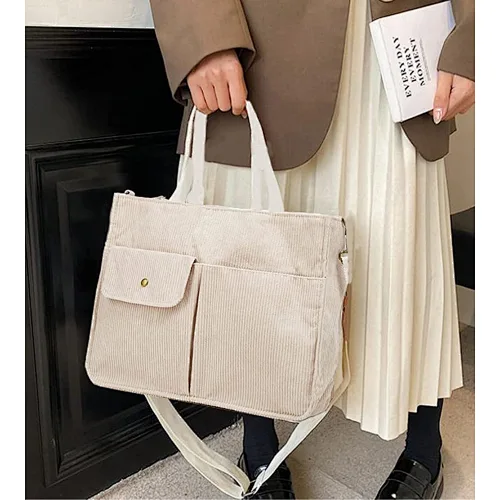corduroy tote bag for women