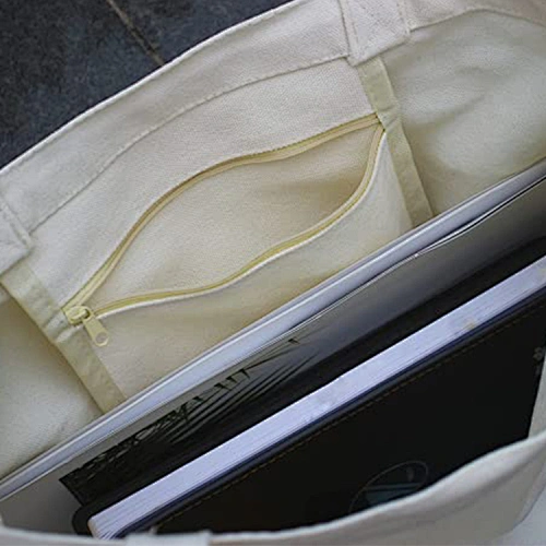 canvas tote bag with zipper