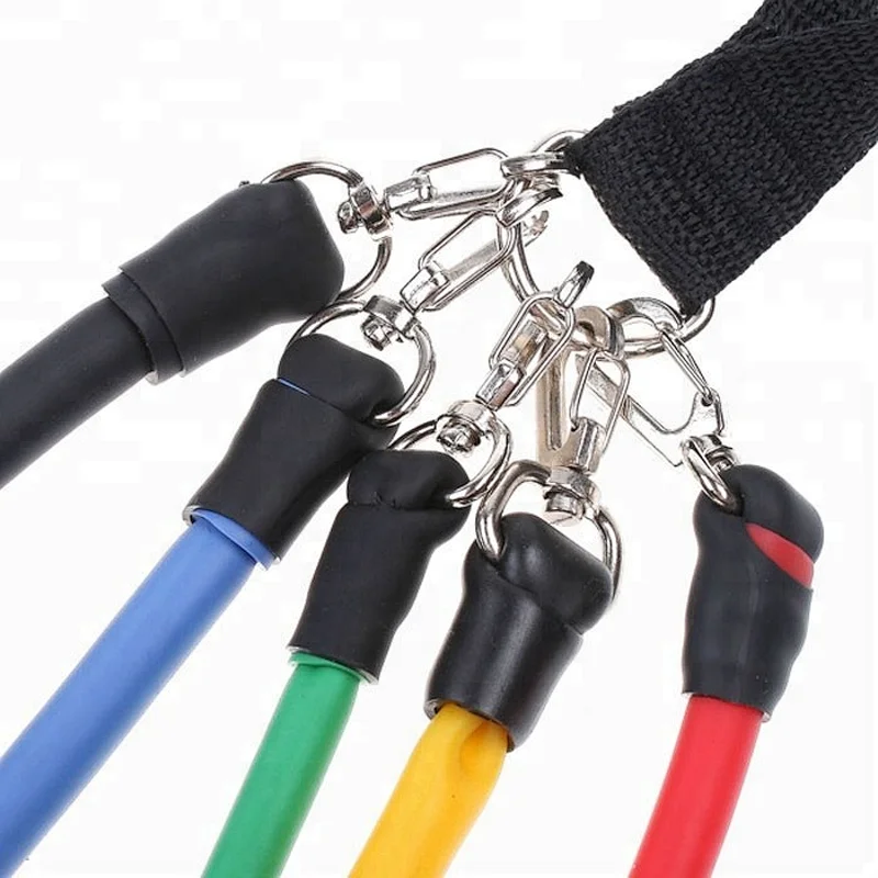 Stackable foam handles Latex Exercise Gym Training Workout Tube Resistance Yoga Band Resistance Tube Bungee Ropes Cords