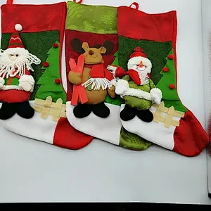 New arrival 3D Santa snowman and elk Christmas stockings for kids party mantel decorations ornaments