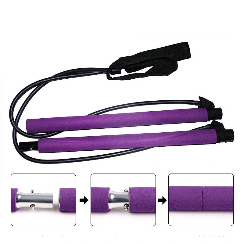 Amazon Hotselling Durable TPE Dismountable Pilates Rods Gym Stick Yoga Exercise Portable Pilates Bar
