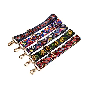 New wide adjustable colorful shoulder slung accessories ladies small fabric woven bag shoulder strap