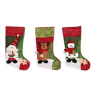 New arrival 3D Santa snowman and elk Christmas stockings for kids party mantel decorations ornaments