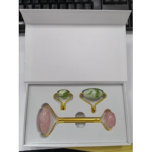 Latest DIY jade roller high quality rose quartz roller with custom box